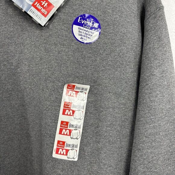 Hanes Vintage Ever Fit Graphite Heather Grey Crew Pullover Sweatshirt Size M - Picture 6 of 10